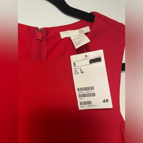 H&M BNWT Red Cut Out Dress Size 6 - Picture 8 of 9